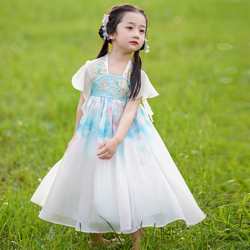 汉服女童夏装2024新款连衣裙儿童国风超仙夏季唐装中国风童装夏款