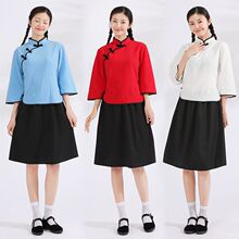 女学生演出服民国学生服装女复古朗诵出民国风衣服五四青年中山装