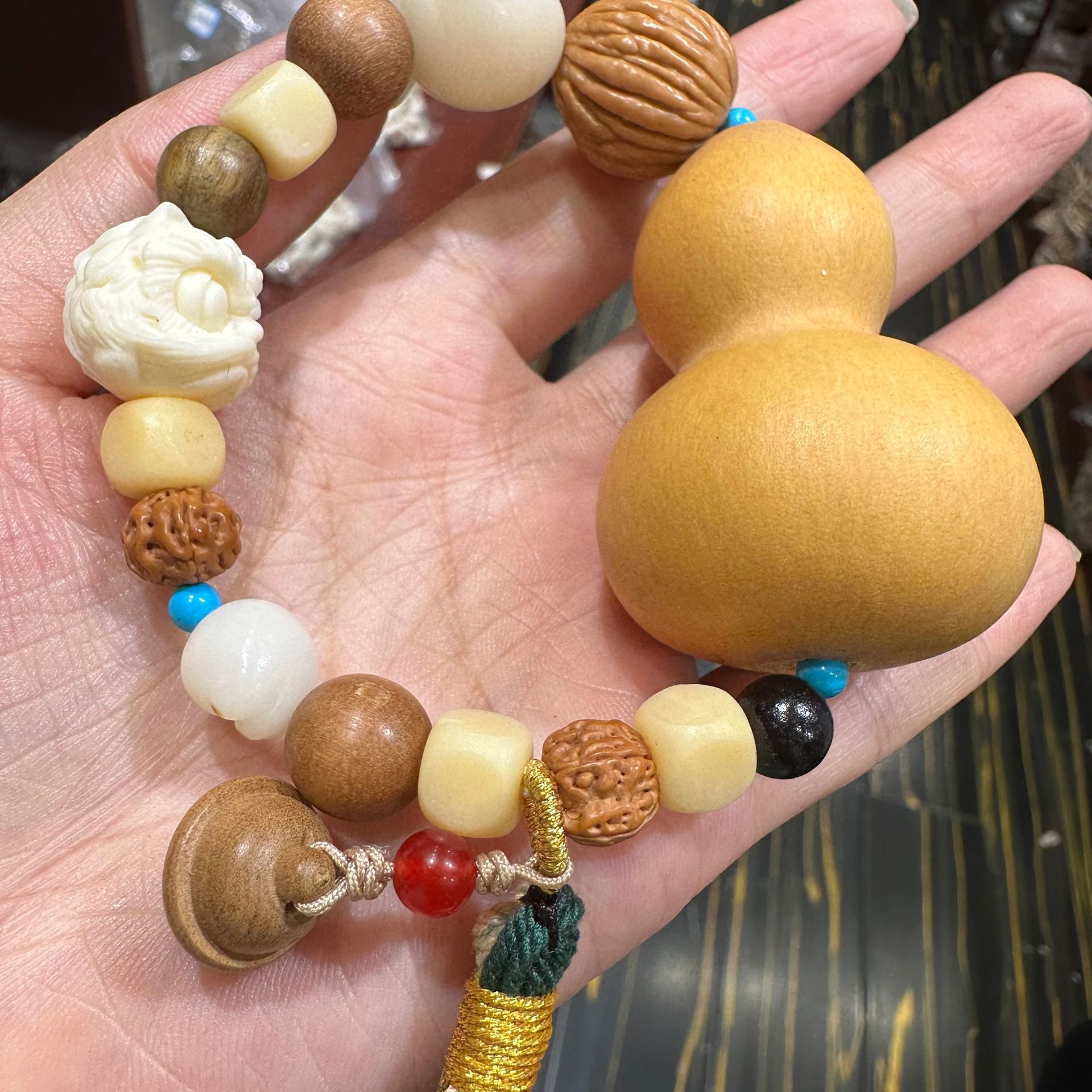 菩提醒狮文玩多宝葫芦手串盘完念珠男女款手链-阿里巴巴