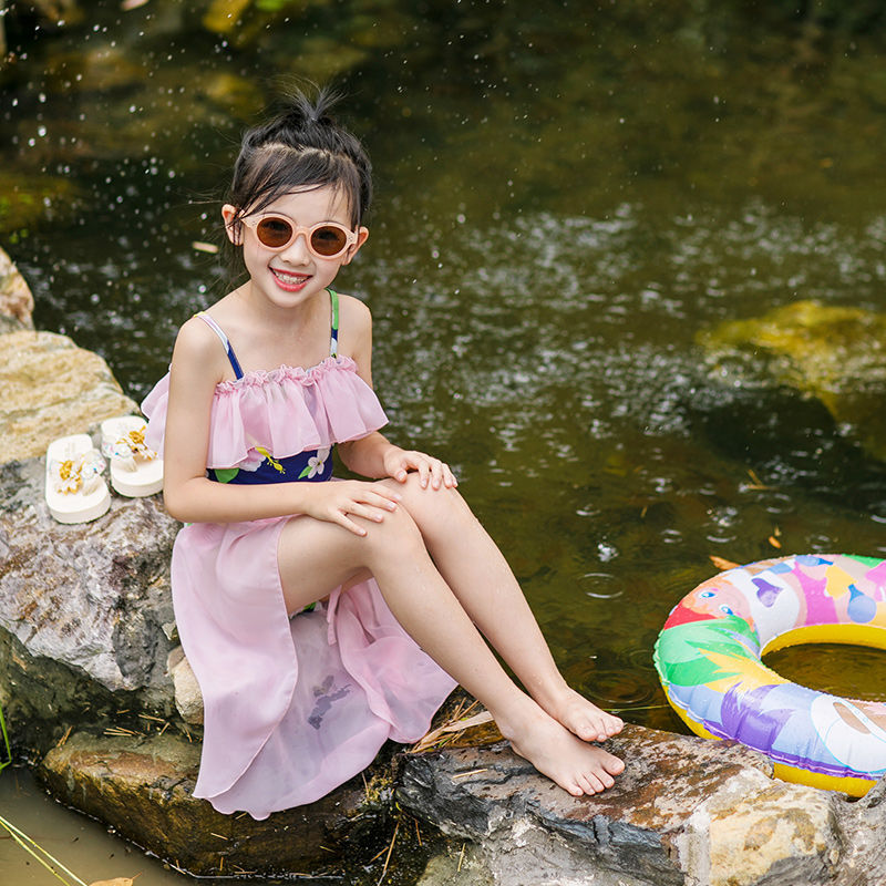 泳衣女童大童分体图片