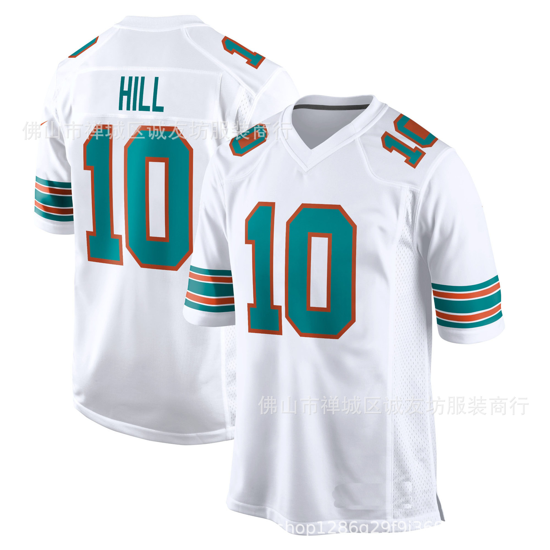 nfl橄榄球球衣 海豚 10 白色复古 dolphins tyreek hill jersey