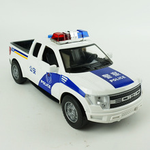 M-20 灯光声音喷雾智能惯性皮卡警车 儿童仿真可开门玩具车模型