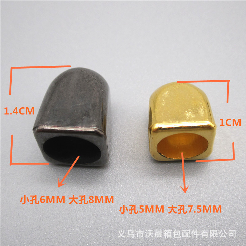 Factory Direct Sales ABS Square Gold Plating Hanging Bell Flocking Belt Drawstring Hanging Bell 1cm High Imitation Metal Cord Fastener