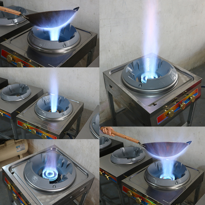 不锈钢饭店猛火灶商用高压煤气灶单灶液化气鼓风机猛火炉灶台