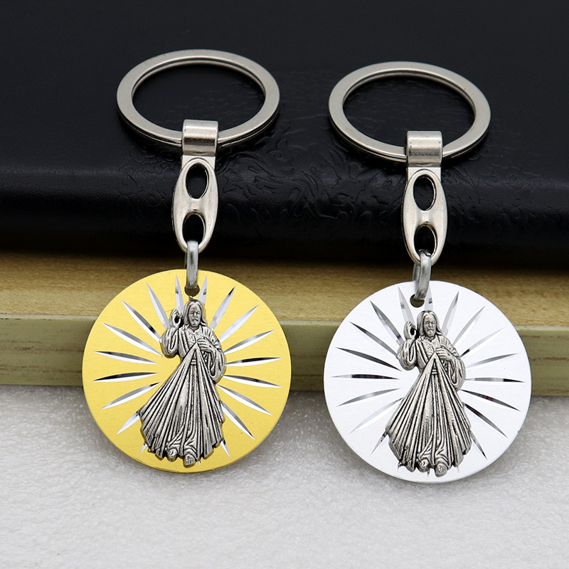 Cross-Border Supply Spot Supply Creative Metal Ornament Pendant Religious Character Keychain Ornaments Automobile Hanging Ornament