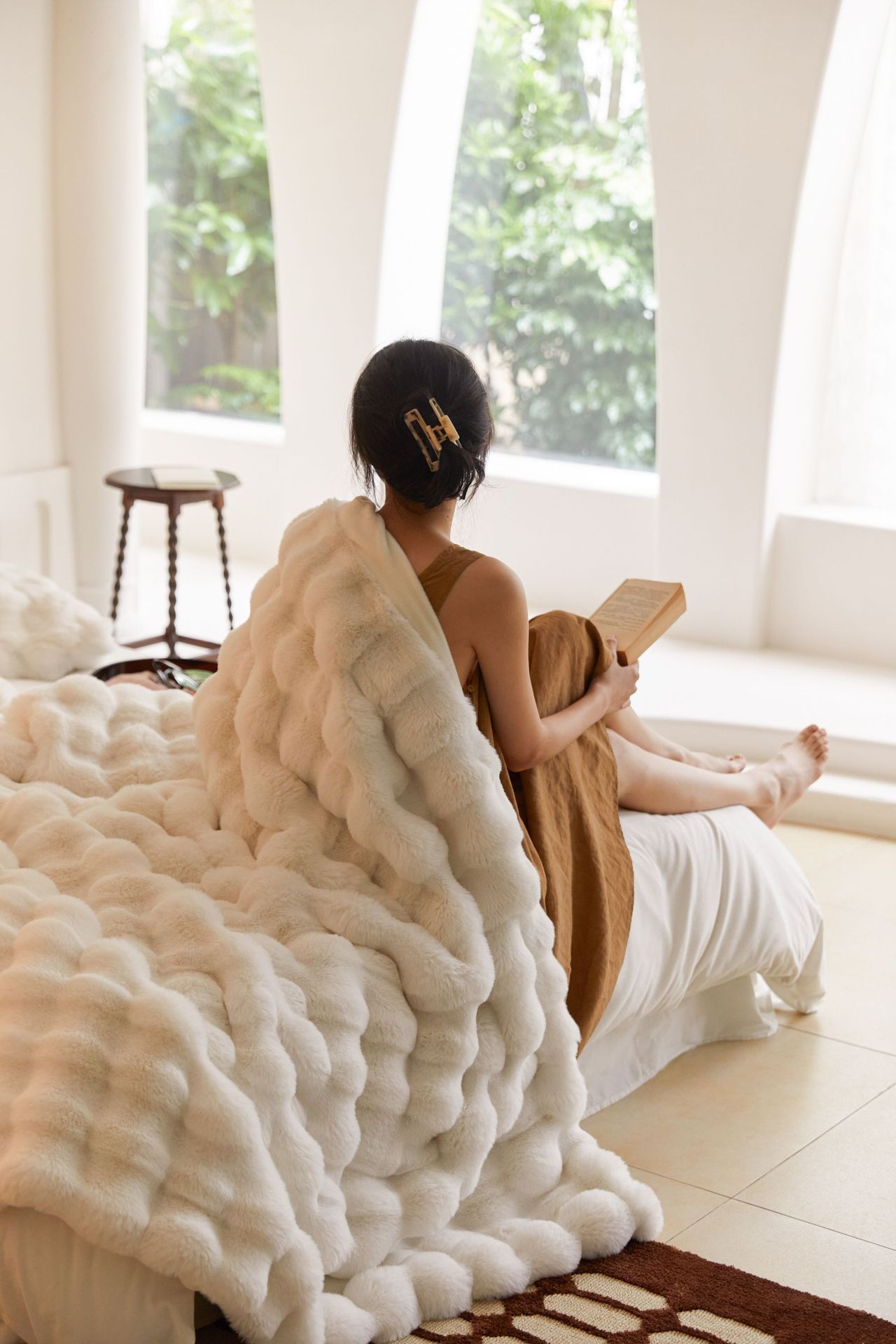 托斯卡纳仿兔毛短绒休闲盖毯轻奢高级沙发毯毛毯柔软保暖绒毯卧室