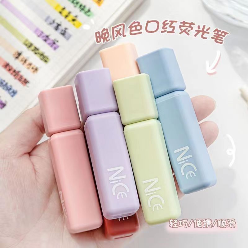 Timeout H817h819h822 Lipstick Fluorescent Pen Square Bar Large Capacity Marker Hand Account Marking Pen Student
