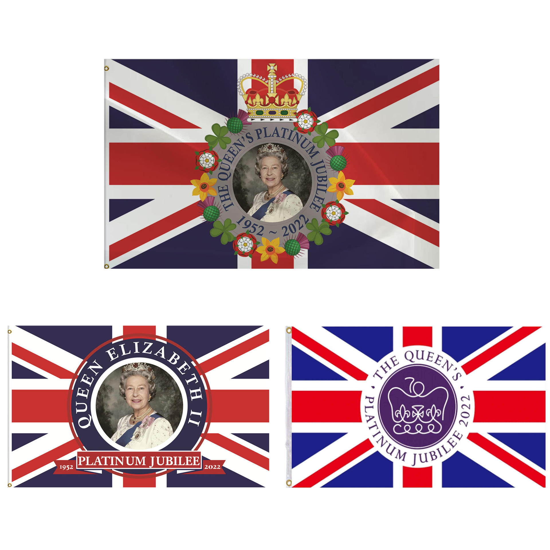 2022英国女王70周年旗帜 90*150cm伊丽莎白二世英国女王挂旗