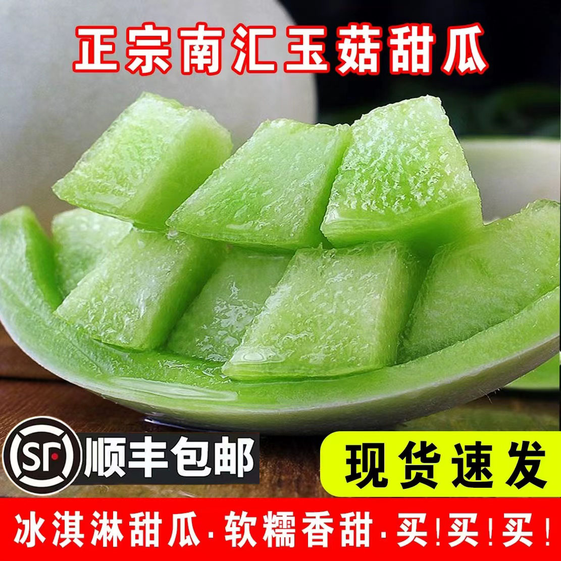 ll顺丰包邮超甜软糯带箱11斤上海南汇玉菇甜瓜新鲜整箱玉茹香瓜绿