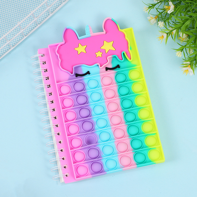 Vacuum Bubble Notebook Silicone Cartoon Rat Killer Pioneer Journal Notebook Gift Factory Direct Supply
