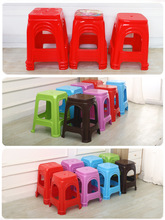 加厚客厅熟胶板凳特厚塑料胶结实红色方凳子家用高凳简约餐饮椅子