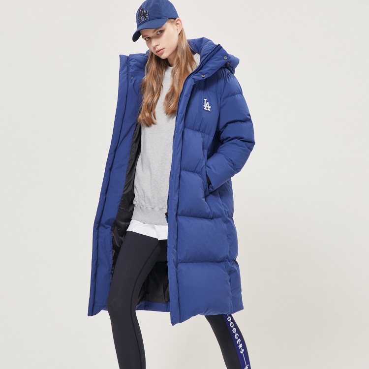 2022冬季新款韩版mlb纯色女士羽绒服 休闲宽松ny长袖连帽女羽绒服