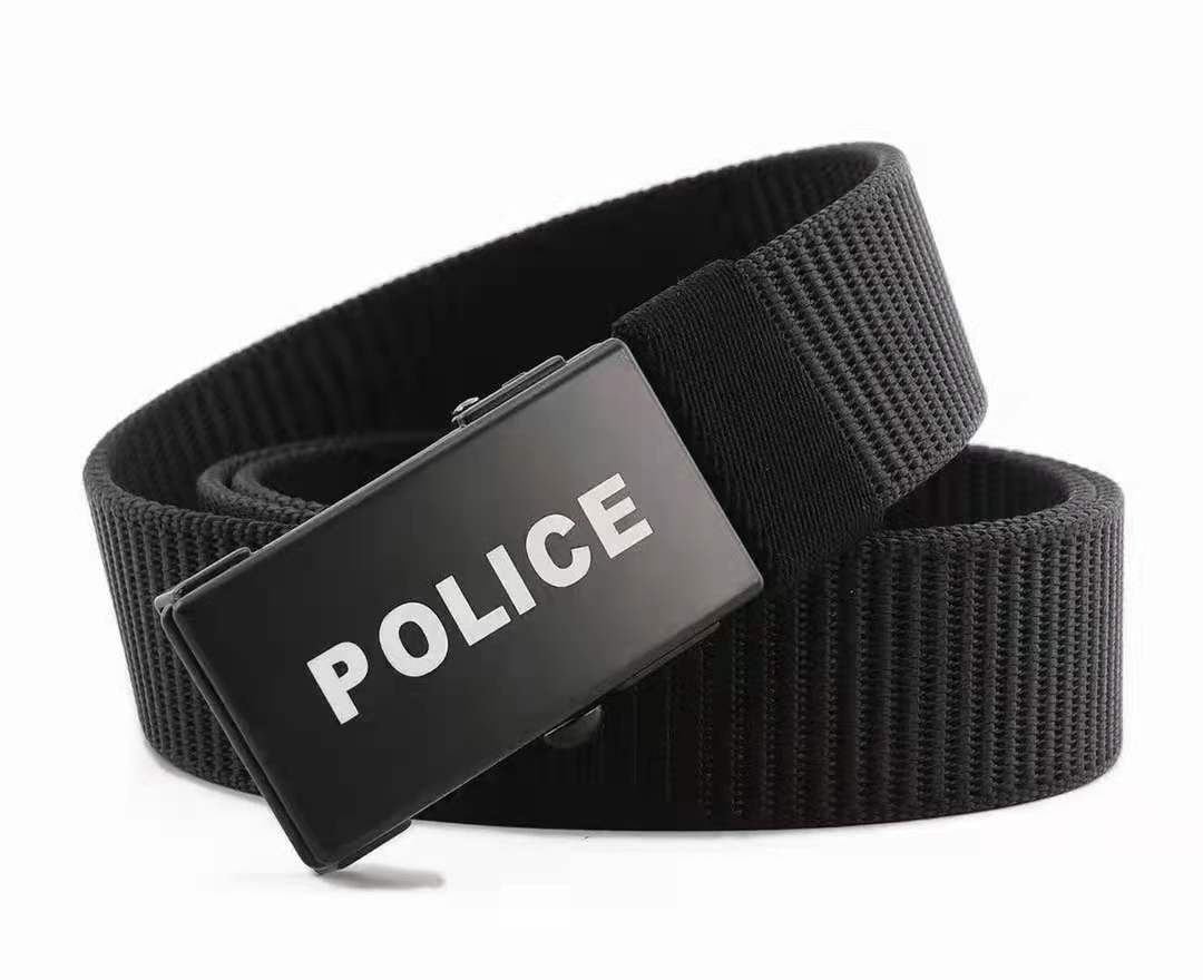执勤腰带无牙无孔自动扣可激光logo尼龙帆布警礼中国腰带厂家直销