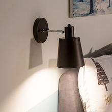 免接线可旋转壁灯北欧卧室床头现代简约带插头线可遥控调光阅读灯