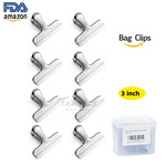 3英寸中号不锈钢封口夹 7.6cm文件夹子食品保鲜密封夹 Bag Clips