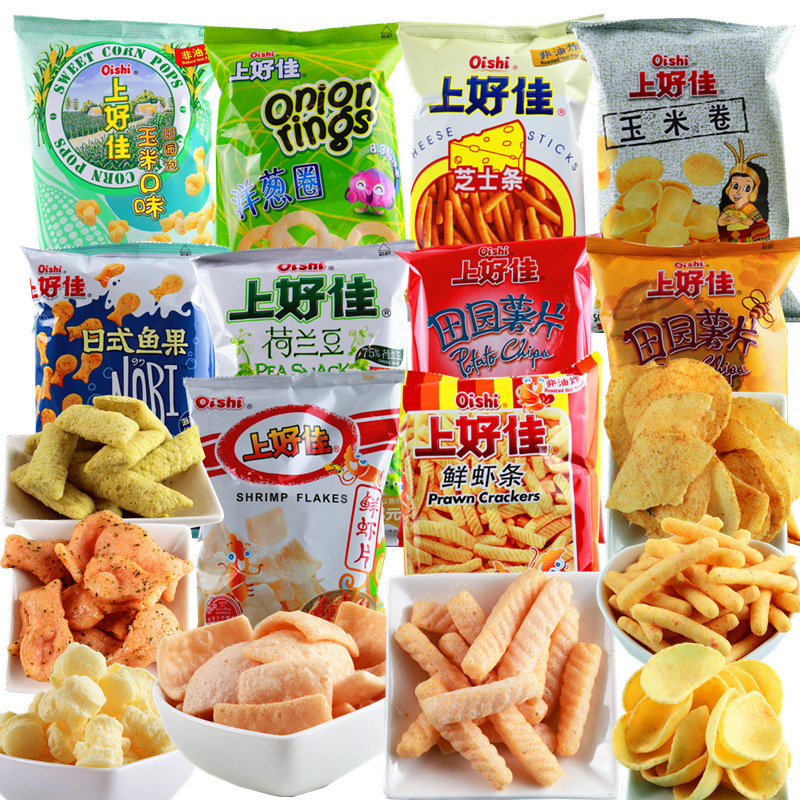 上好佳鲜虾片虾条薯片儿童怀旧零食小吃休闲食品膨化