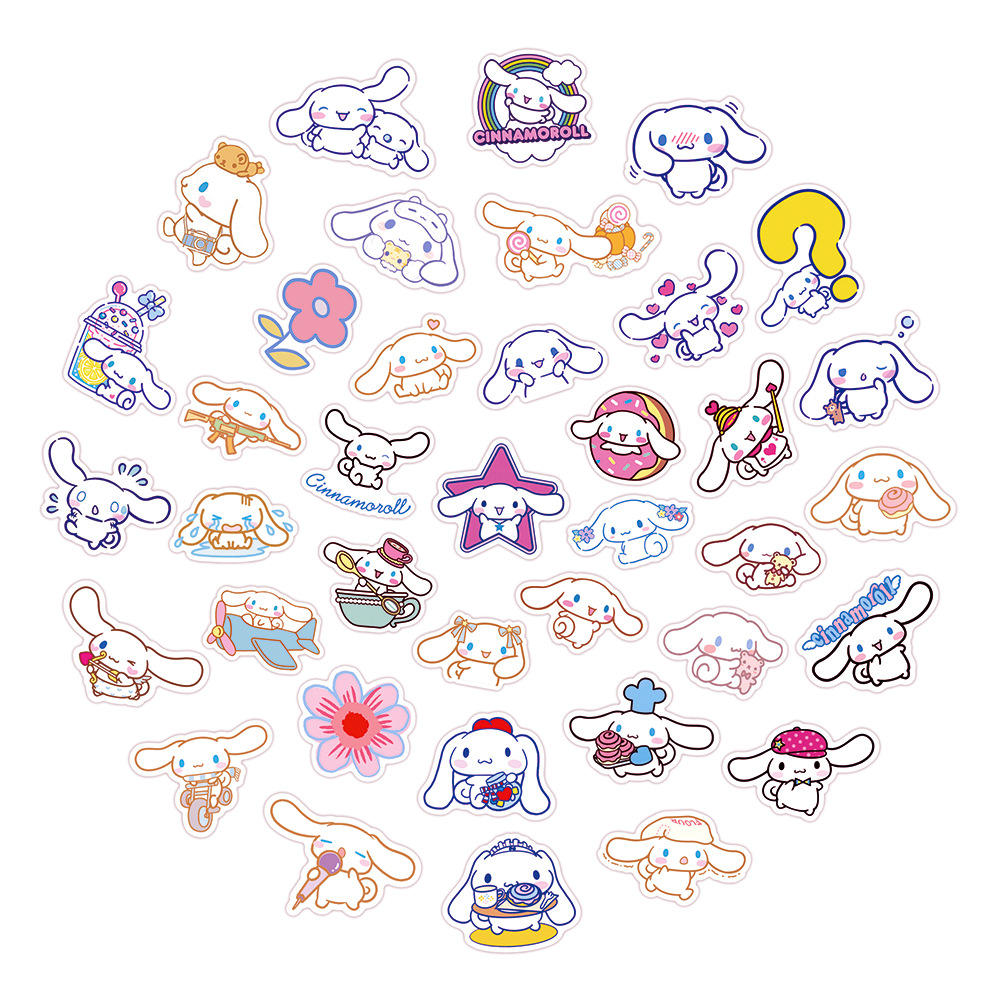 51张玉桂狗卡通涂鸦贴纸拉杆箱滑笔记本电动车跨境水杯防水贴画