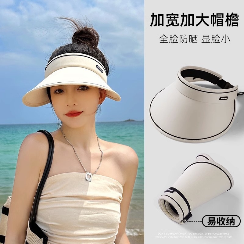 summer women‘s sun protection sun hat women‘s new big brim peaked cap tiktok generation sun cover face visor cap