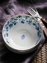 陶趣居 小蓝芽碗浅钵 日本陶瓷碗家用饭碗小面碗日式餐具汤碗瓷碗