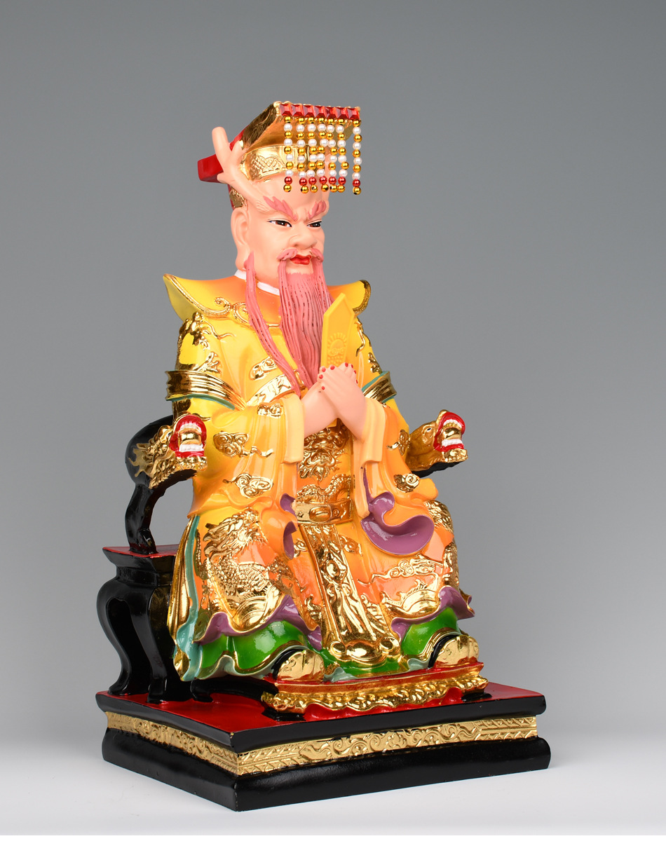 四海龙王神像红黄白黑色西海北海南海东海龙王树脂佛像摆件工艺品