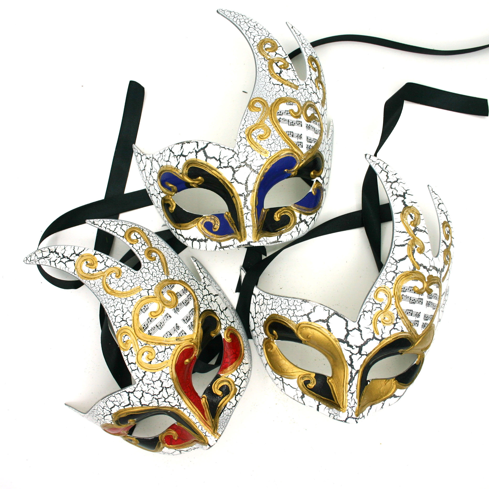 威尼斯音符裂纹火焰面具手绘高弧彩绘面罩狂欢节面具