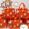 Year of the Rabbit new pattern Felt bag Handbag full moon Gift Bags lovely rabbit capacity Yan value Solid durable