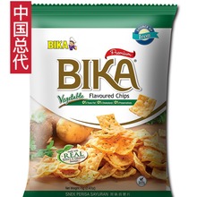 马来西亚进口休闲食品 BIKA菜味香薯片70g 热销零食批发