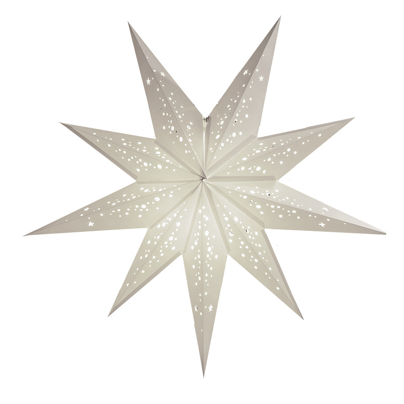 创意家居九角星纸灯罩 圣诞led纸灯笼 圣诞节五角星九角星挂件