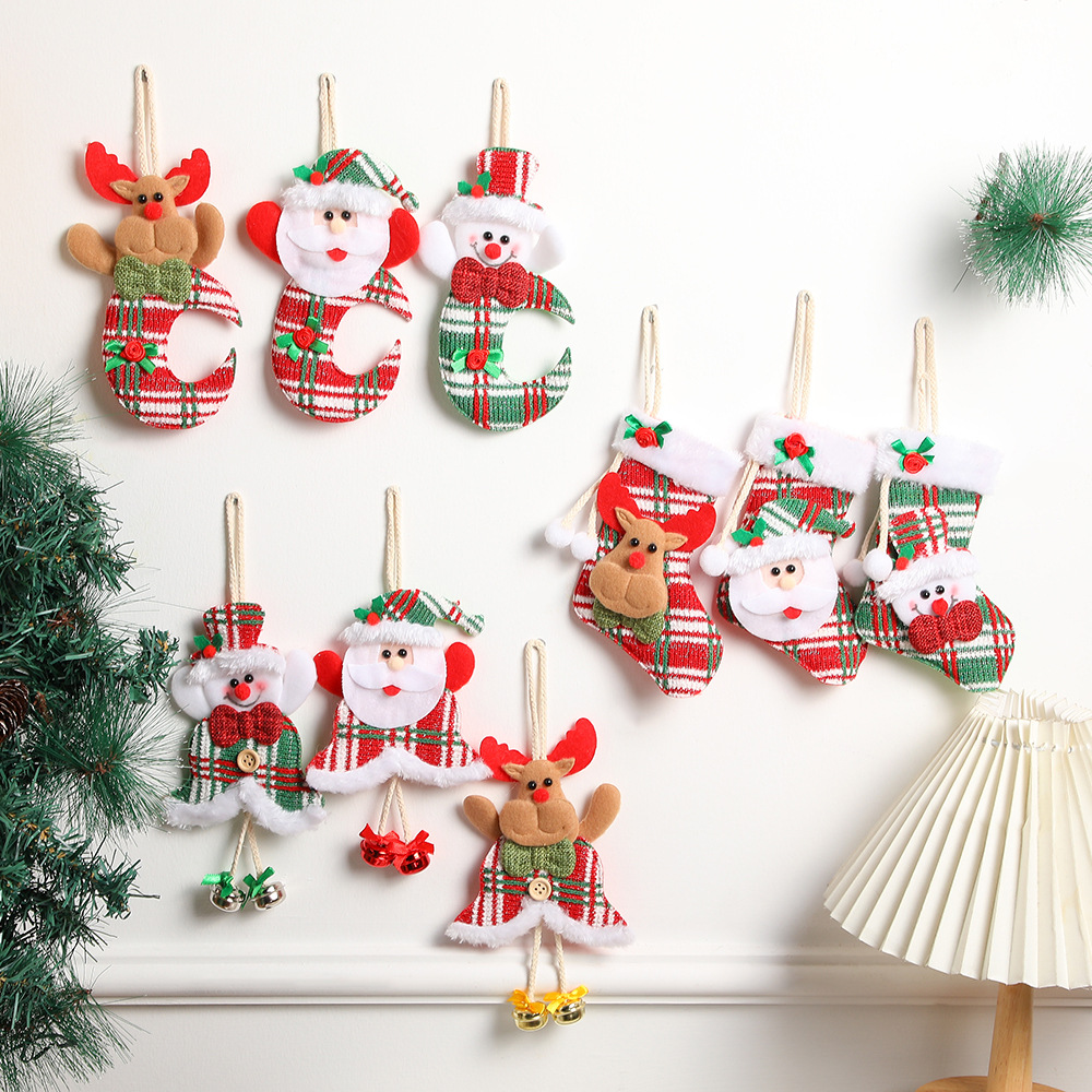 cross-border christmas decorations pendant santa claus door hanging ornaments christmas holiday layout hanging piece pendant