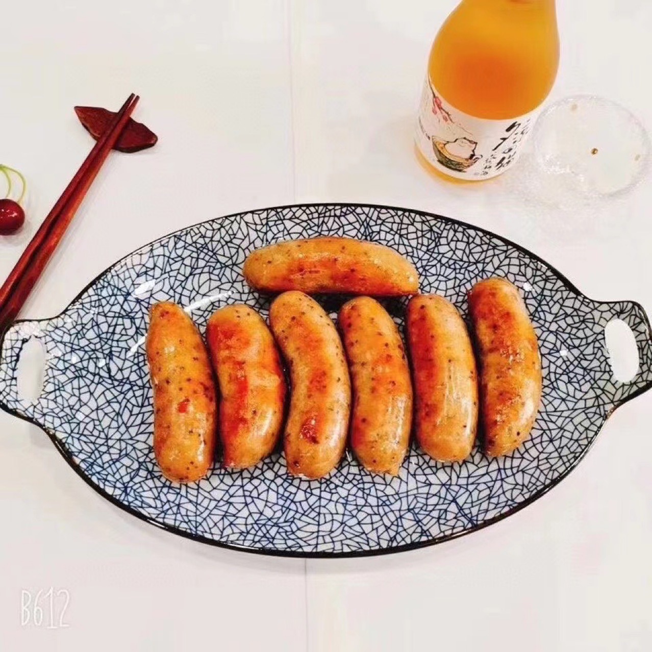 印迹火山石烤肠台式热狗冷冻半成品烤箱炸锅香肠600g代发批发包邮