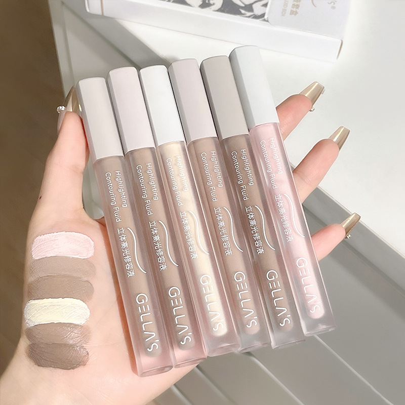 吉哩gellas 液体修容三支套装 液体修容棒鼻影提亮泪沟女高光阴影