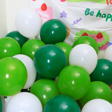 生日派对汽球学校森林系主题绿色果绿白色气球幼儿园装饰场景布置