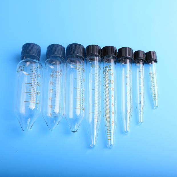 5ml10ml15ml20ml25ml50ml 罗口尖底玻璃离心管 带刻度 带密封垫片-阿