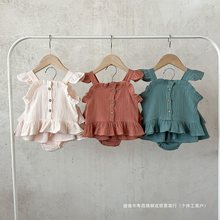 ins女童套装夏季婴童女宝夏装洋气两件套新生儿衣服时髦童装