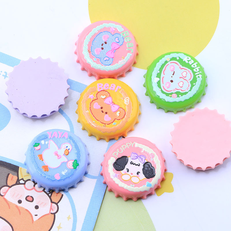 Adorable Bottle Cap Personalized DIY Homemade Phone Case Resin Accessories Wholesale Material Decoration Website Red Barrettes Head Rope Batch