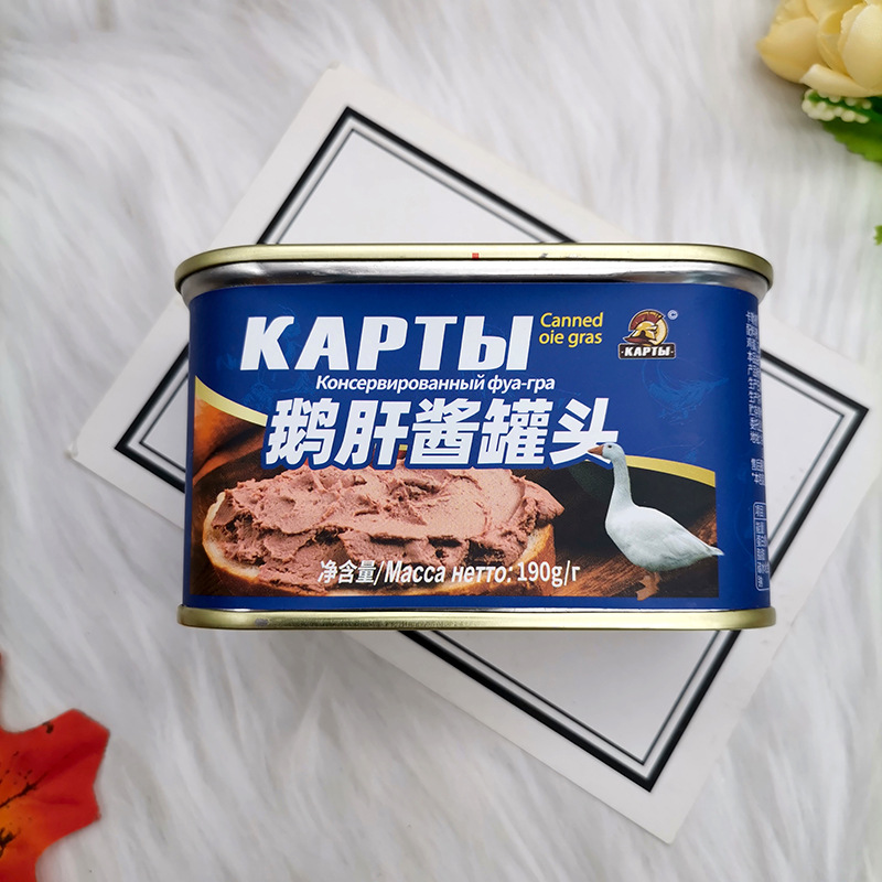 俄罗斯风味鹅肝酱罐头可涂抹欧洲美食鹅肝泥西餐佐料即食190g
