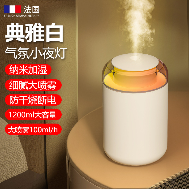 Humidifier Silent Bedroom Desktop Pregnant Mom and Baby Small Aroma Diffuser Office Air Aromatherapy Night Light Heavy Fog