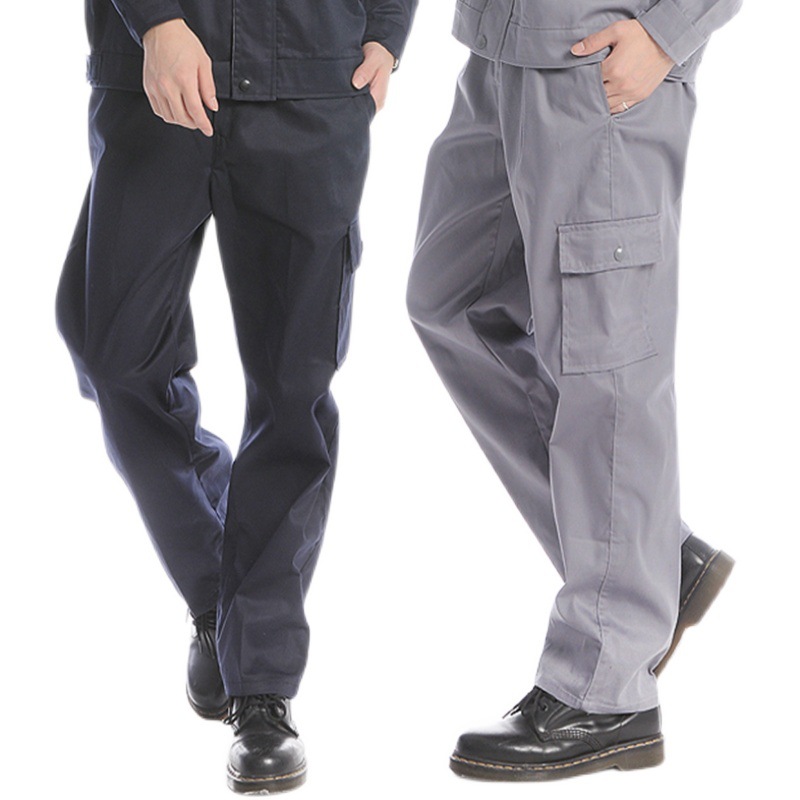 棉工作裤男耐磨宽松劳保工装裤电焊汽修大口袋工作服裤子春夏季