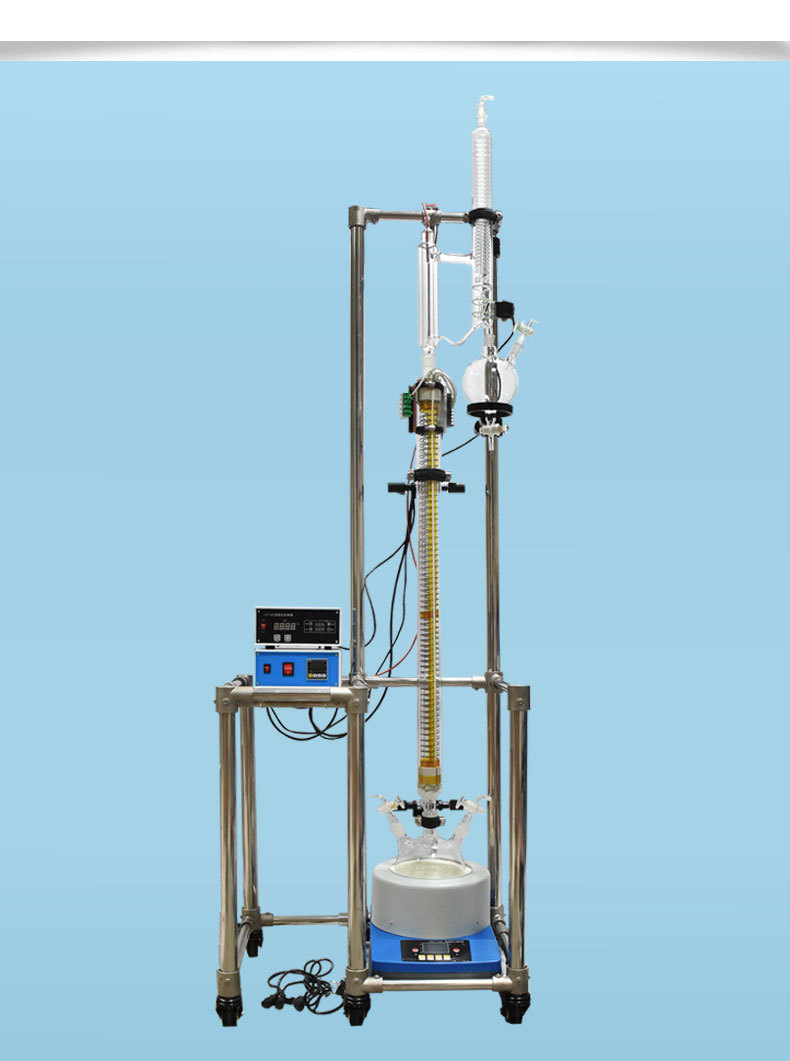 源头厂家实验室玻璃精馏柱精馏塔精馏釜蒸馏设备不锈钢制药蒸馏塔