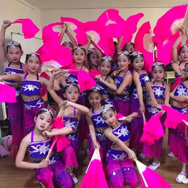 儿童古典舞肚兜秧歌服民族女童扇子舞演出服桃李杯扇花花开舞蹈服
