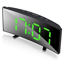 Digital Alarm Clock, 7 Inch Curved Dimmable LED Sn Digital跨