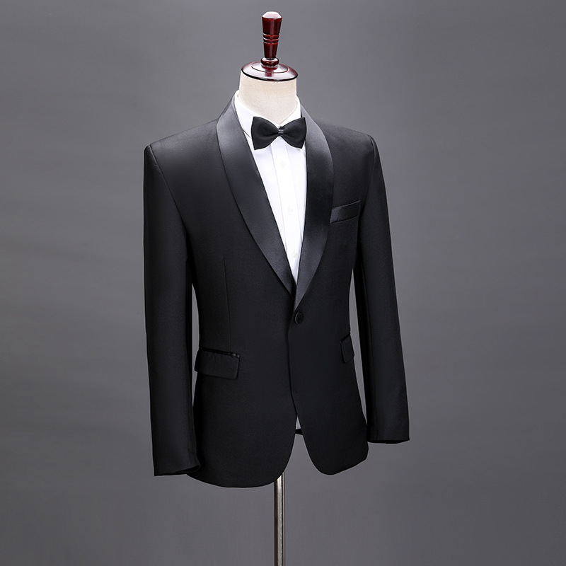 西装男宴会正装男士套装黑色兄弟伴郎团礼服舞台西服合唱团演出服