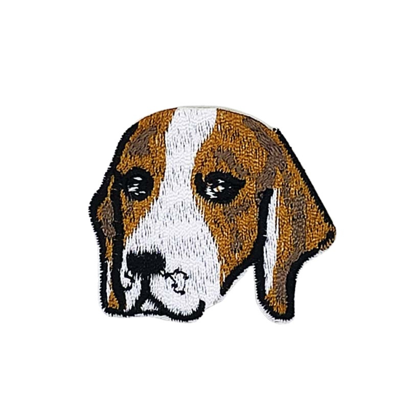 写实小狗狗头刺绣胸徽章t恤装饰绣花章 贴边烫胶刺绣补丁布贴直供