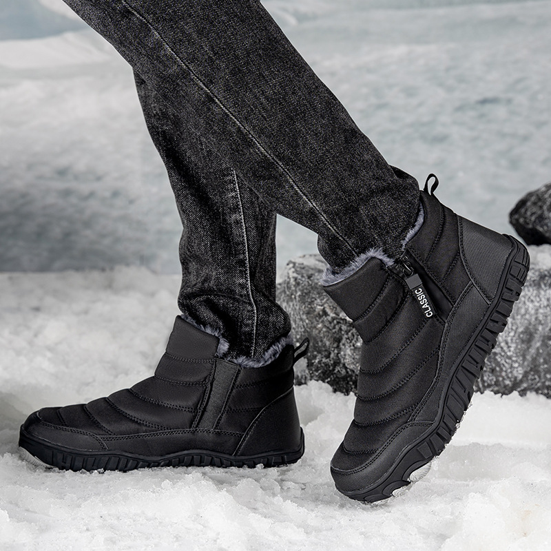 雪地靴外贸跨境新款加绒加厚保暖防水防滑中帮休闲男登山棉鞋户外