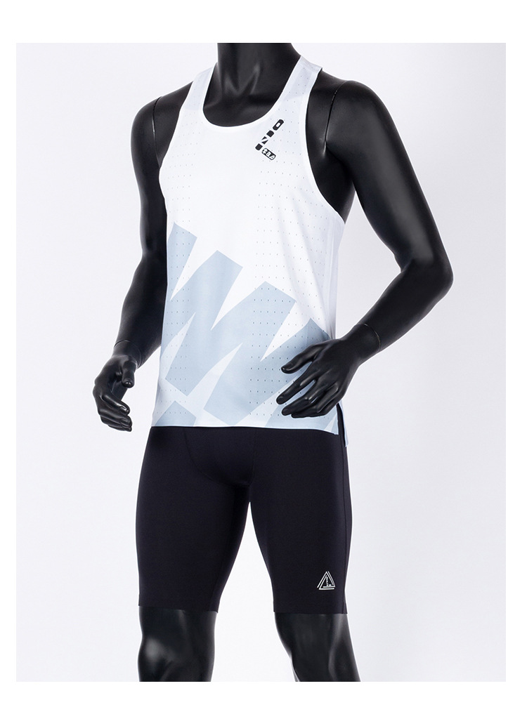 零阻力运动跑步训练田径马子拉松背心男速干轻薄网洞快干t恤无袖