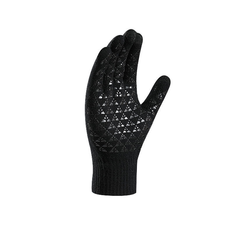 Autumn Fleece-Lined Thickened Touch Screen Knitted Winter Gloves Warm Riding Cold-Proof Non-Slip Offset Printing Gloves