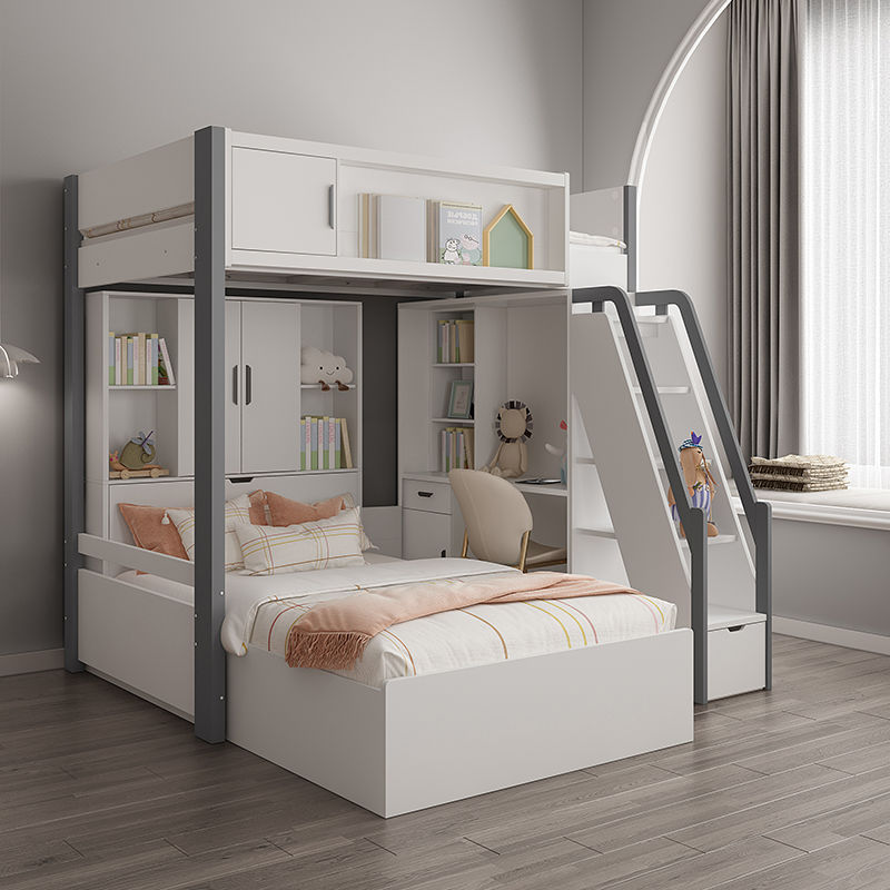 双人床上下铺双层交错式一体两层儿童亲子上下床多功能高低子母床