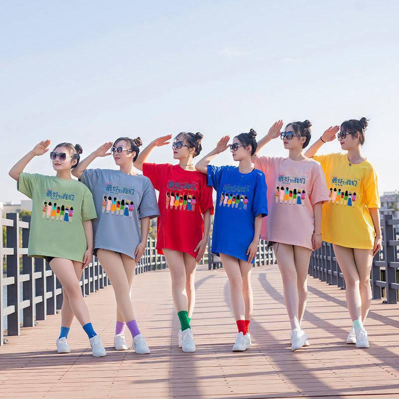 闺蜜团服装不一样的姐妹装2022毕业照伴娘服四人三夏天大学寝室t