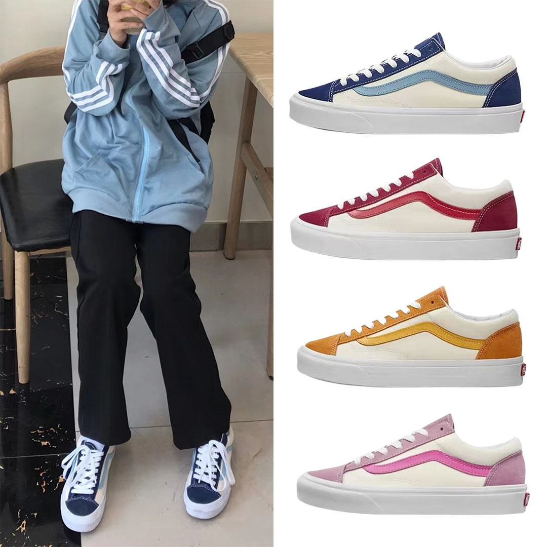 莆田鞋万斯经典鞋style36汽水帆布鞋蓝莓橘子汽水系列情侣板鞋