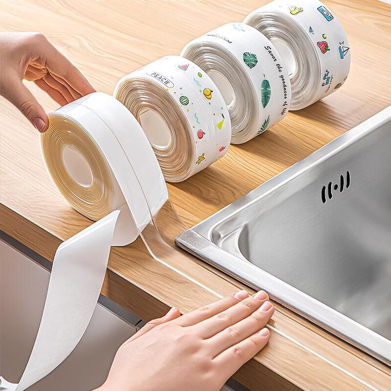 厨房缝隙美缝贴 现代简约pvc防霉防水胶带可裁剪家用灶台美缝贴